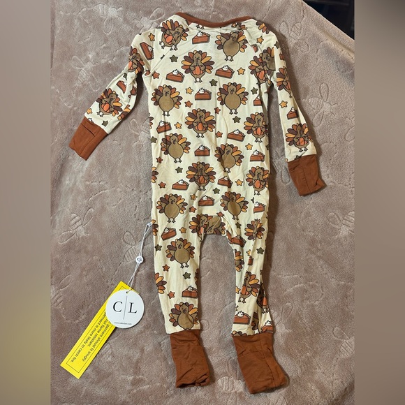 Caden Lane Turkey Time 2- Way Zippy. 6-12 months Thanksgiving - Picture 2 of 4